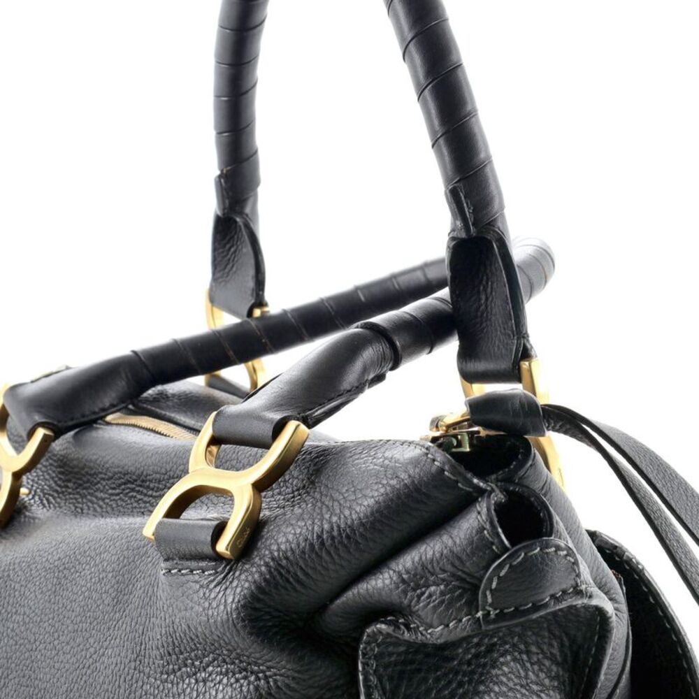 Chloe Marcie Shoulder Bag Leather Large Black - Picture 7 of 10